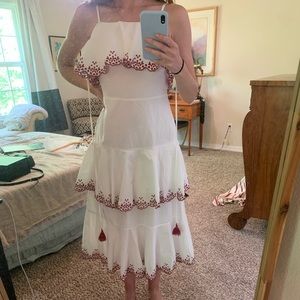 EUC Rebecca Minkoff “Clarissa” dress size 2 - White and red midi/maxi